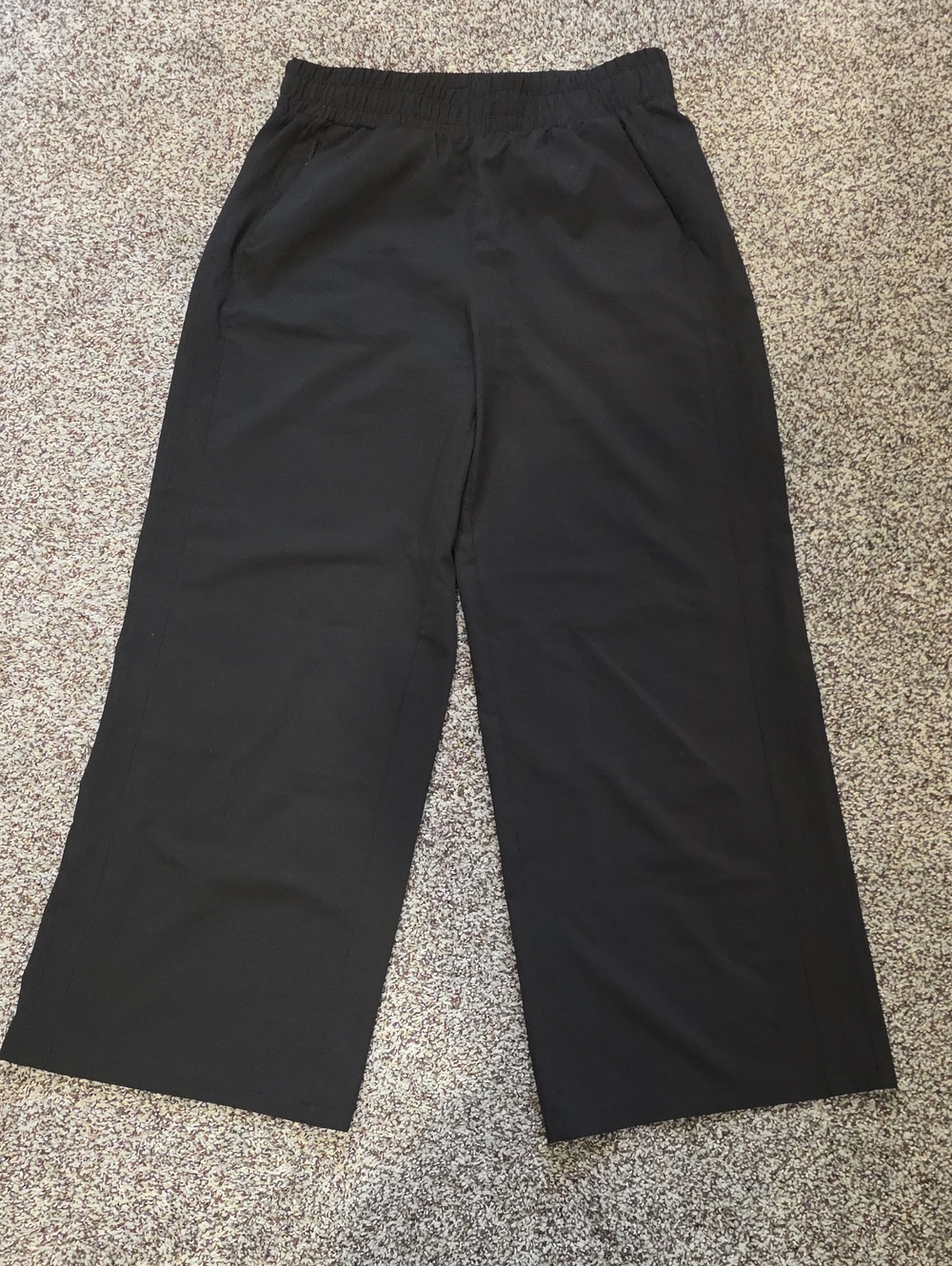 Kyodan Black Wide-Leg Elastic Waist Pants